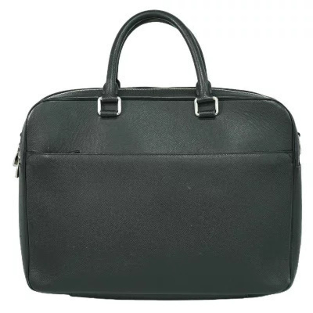 Louis Vuitton LV Overnight Taiga Leather Top Handle Bag Ardoise Green Gray